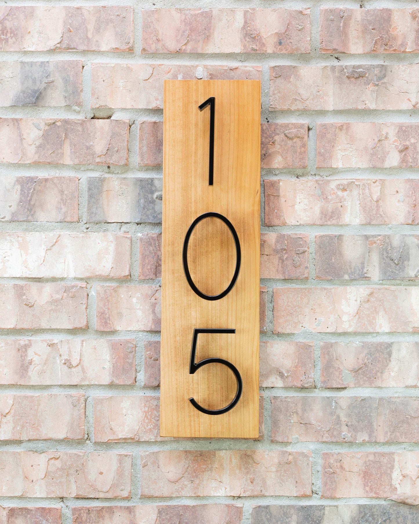 Vertical Address Plaque, Cedar Number Sign, Mount Floating House Number, Vertical Wooden House Numbers, Modern Wood House Number Sign