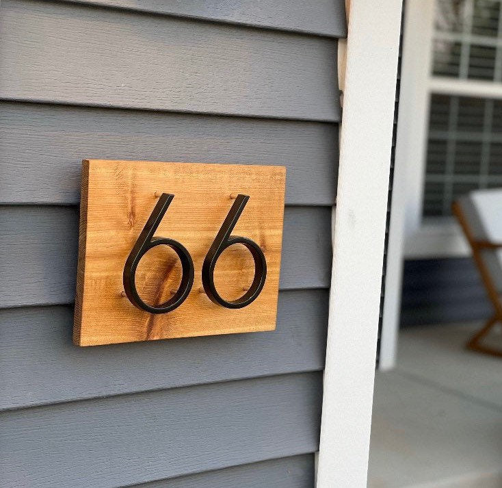 Address Sign For House, Horizontal Address Plaque, New Home Sign, House Numbers Modern Black, First Home Gifts For Couple, Wood Address Sign