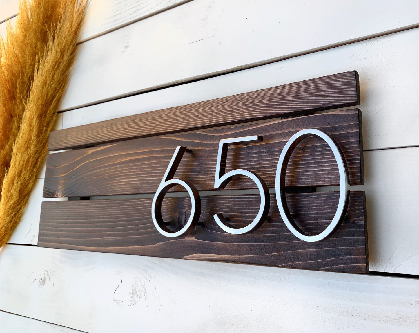 Modern House Number Sign, Custom Personalized Gift, Home Address Plaque, Wood Porch Sign, Housewarming Gift, New Home, Offset House Numbers