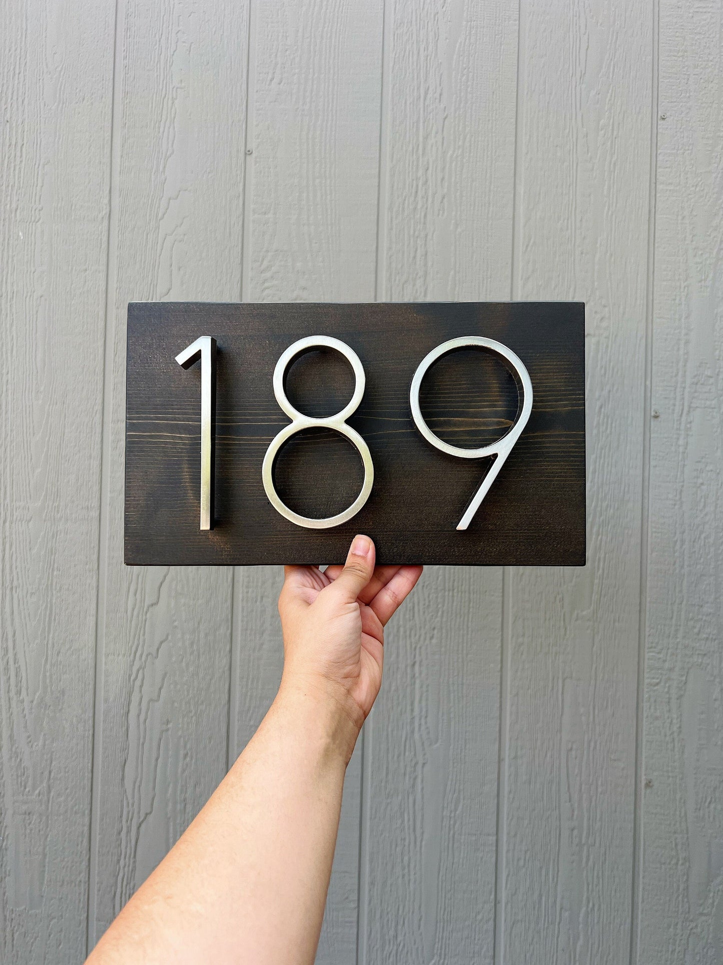 House Number Sign, Modern Floating House Numbers, Address Plaque, Address Sign, Cedar Wood Number Sign