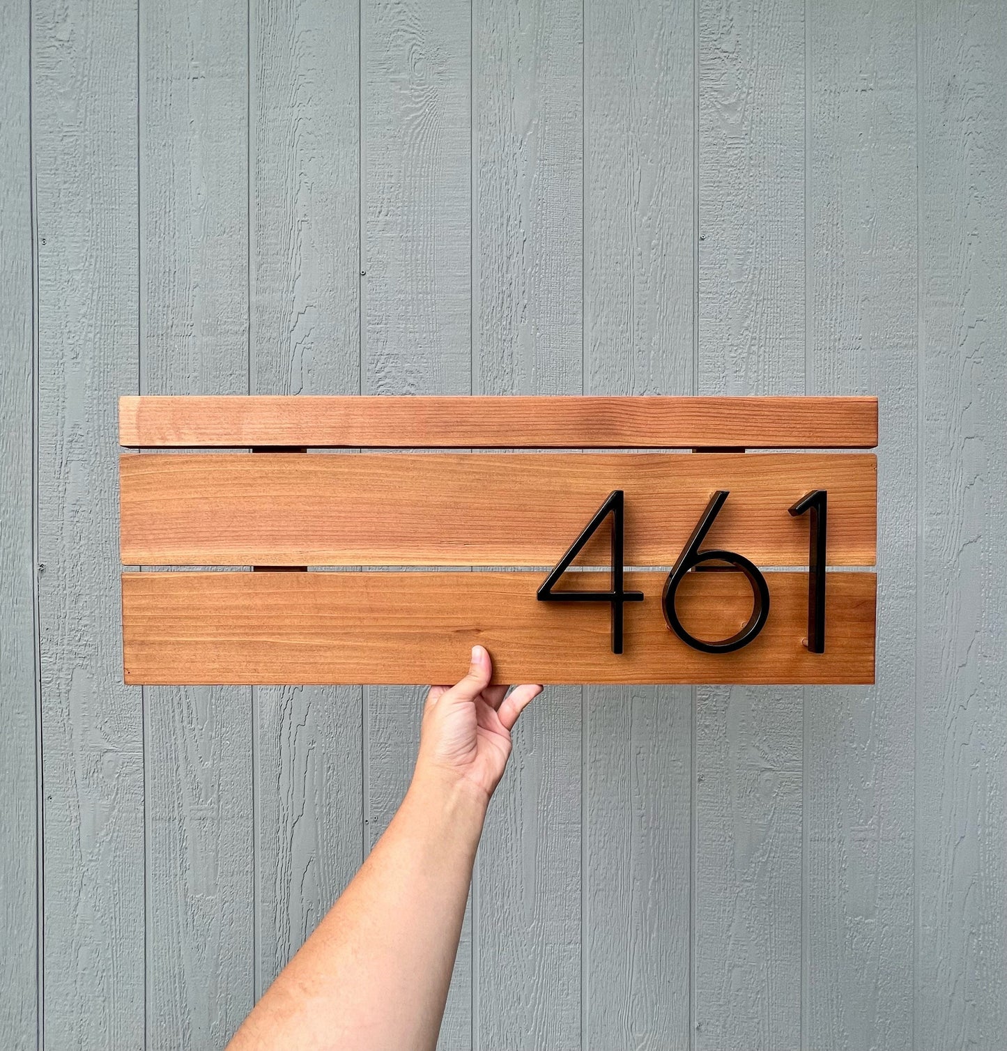 Horizontal House Number Sign, House Number Plaque, Address Plaque, Cedar Porch Sign, Housewarming Gift, New Home Gift