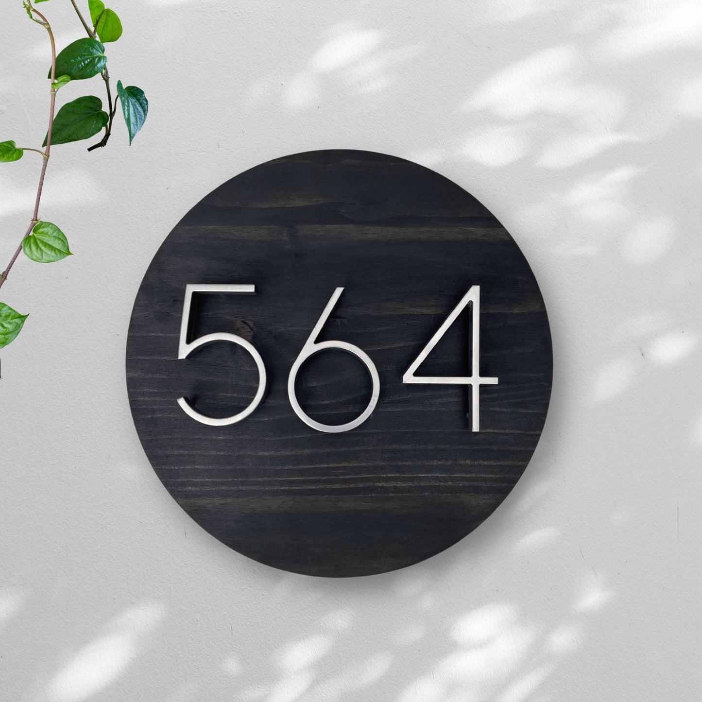 Round Address Sign, Modern House Number Sign, Circular Address Plaque, Round House Number Wood Address Sign, Floating House Numbers