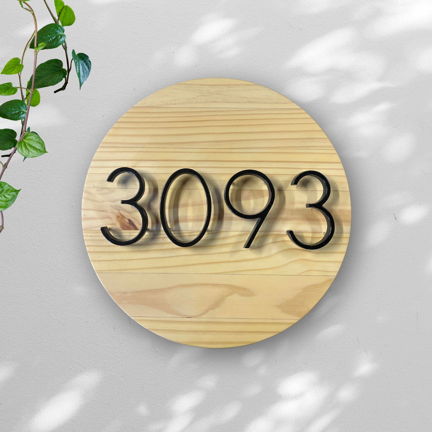 Round Address Sign, Modern House Number Sign, Circular Address Plaque, Round House Number Wood Address Sign, Floating House Numbers