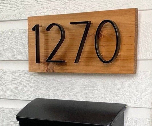 Home Gift, House Number Sign, Horizontal Wood Custom, House Numbers, Address Plaque, Modern Address Sign, Cedar Wood